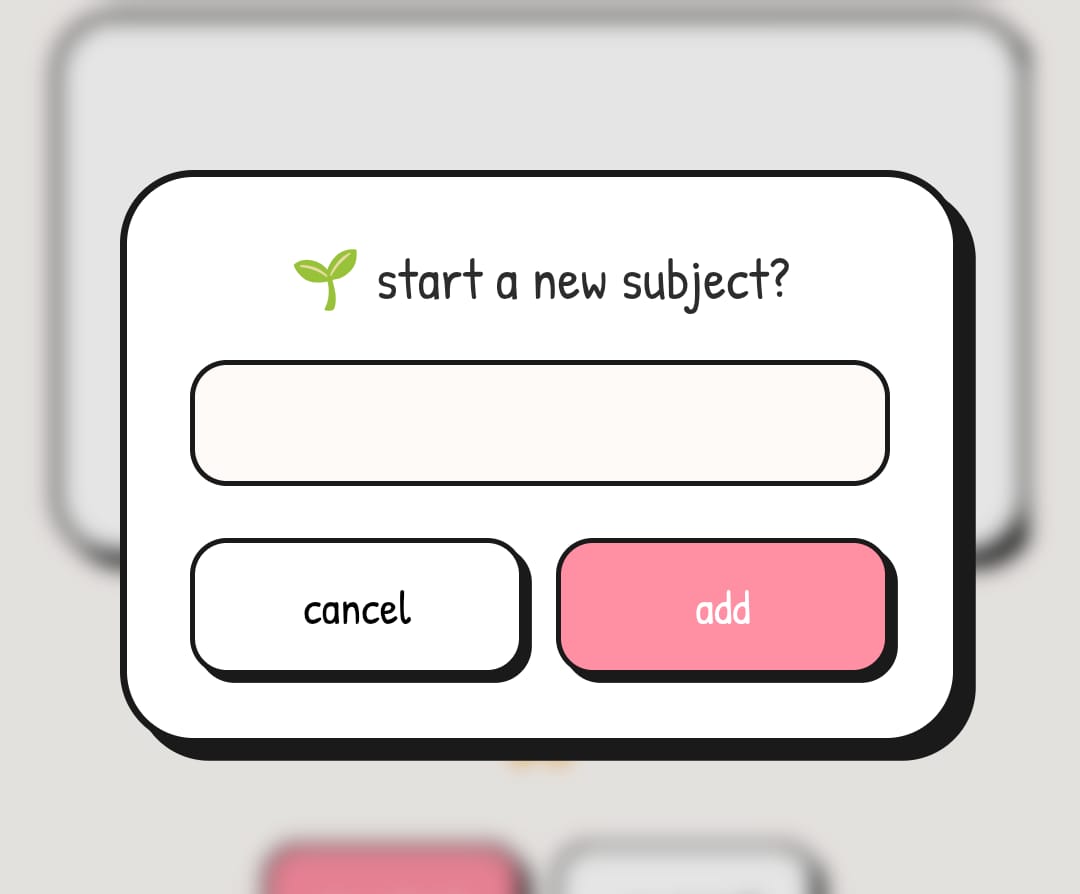 Subject management popup