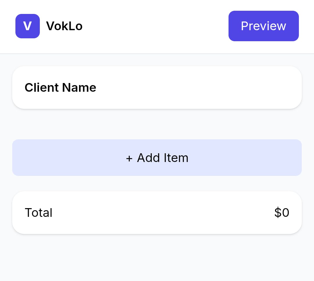 Invoice input form